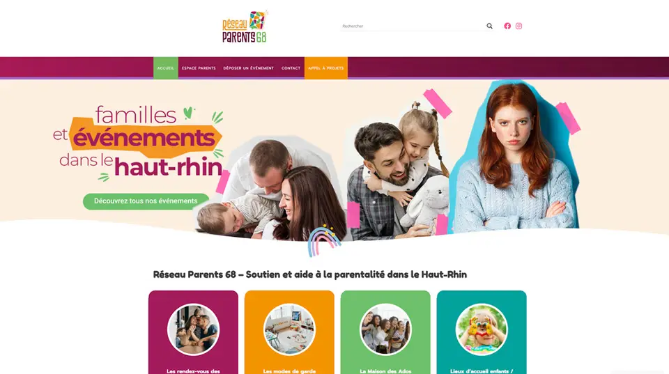 Plateforme d'entraide, Caf du haut-rhin : Réseau parent 68