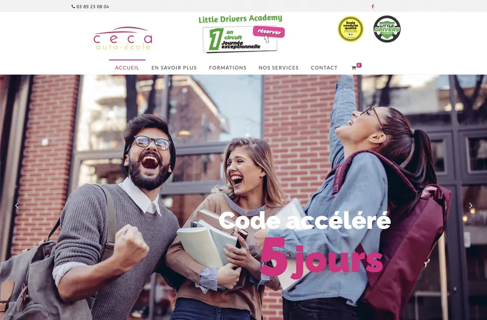 Site internet auto-école avec vente en ligne