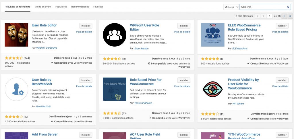 Créer nouveau role user utilisateur wordpress woocommerce